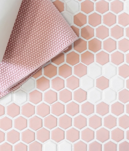 Ca Pietra Mono Hex Porcelain Daisy Pink